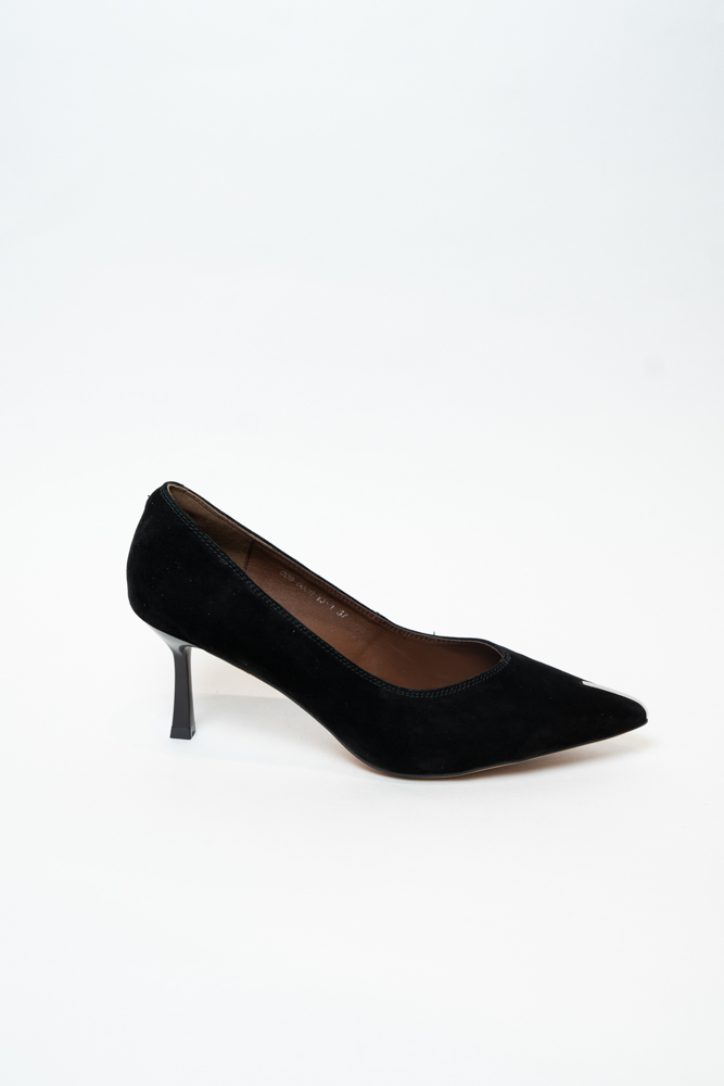Туфли женские, арт G09-6026-YJ-1, натуральная замша, цвет черн.