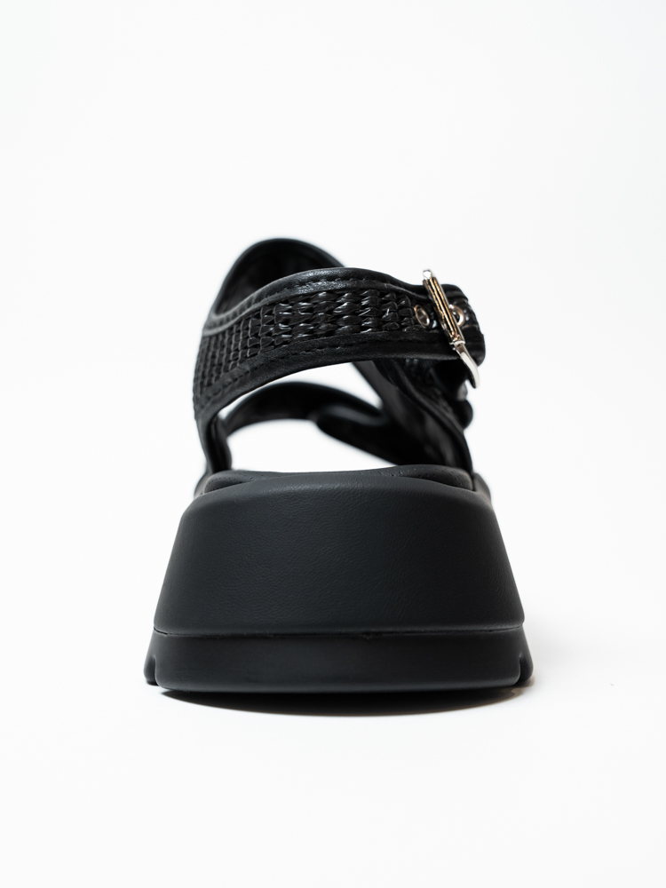 Босоножки женские, арт EMA7-3, текстиль, цвет черн.