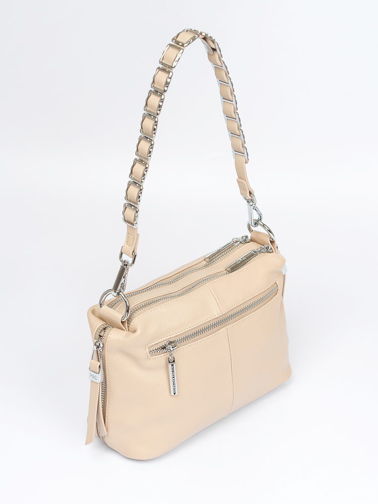 Сумка женская, арт 0829, натуральная кожа, цвет беж .