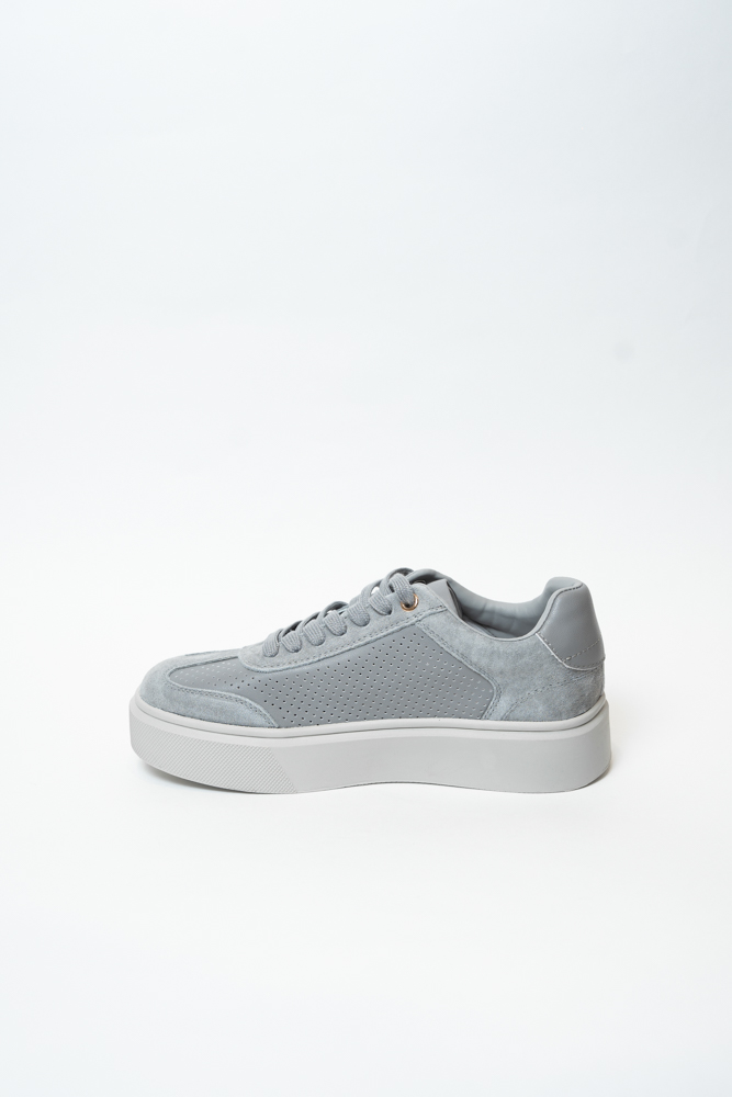 Кроссовки женские, арт 6-636-3, натуральная кожа/замша, цвет сер.