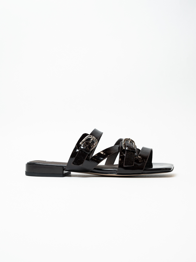 Сабо женские, арт Y7356N121-Y578AL, натуральная лакированная кожа, цвет черн.