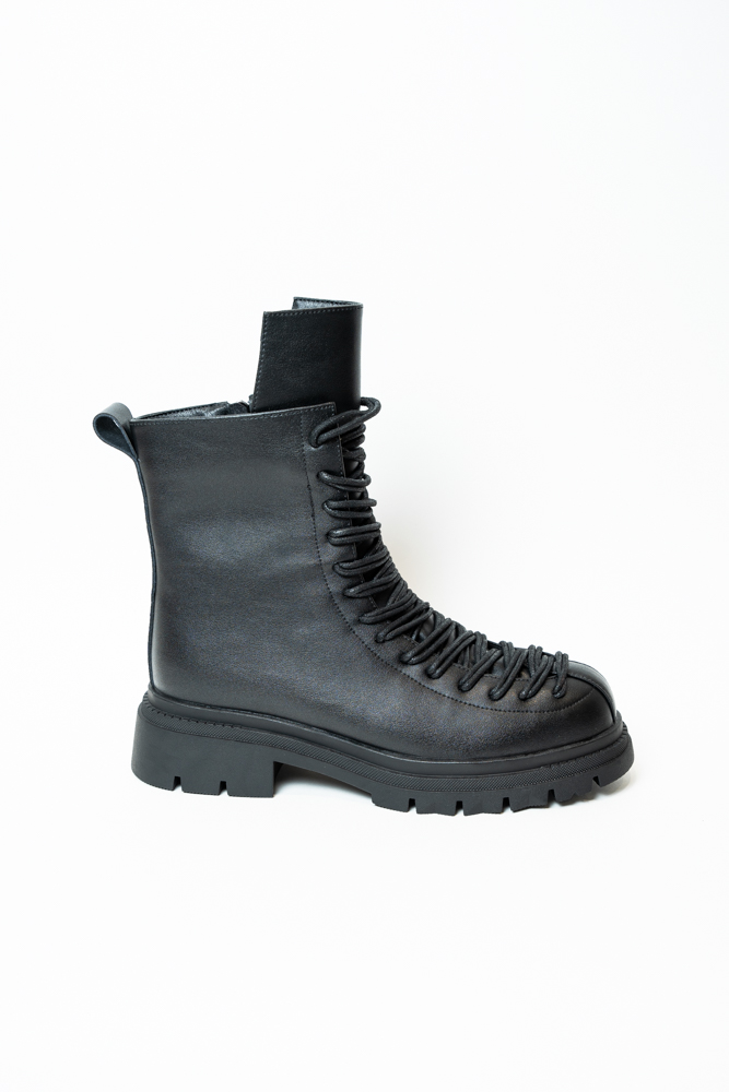 Ботинки женские, арт 5255-561-471R, натуральная кожа, цвет черн.