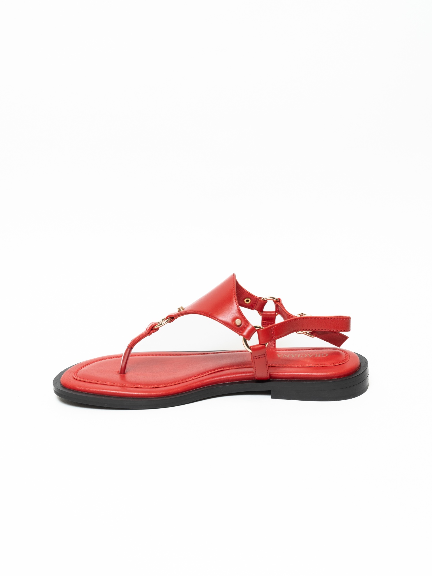 Босоножки женские, арт W0030-03-3, натуральная кожа, цвет красн.