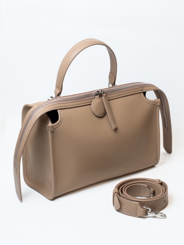 Сумка женская, арт 89-8761, натуральная кожа, цвет беж.