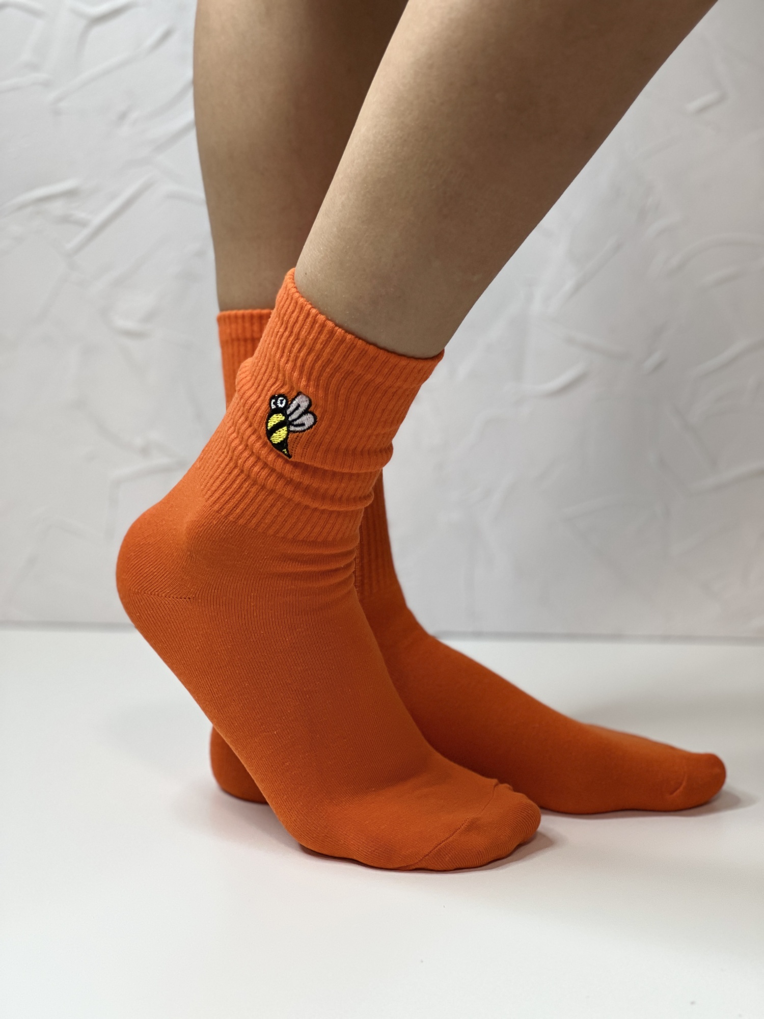 Носки женские, арт 220, текстиль, цвет оранжевый