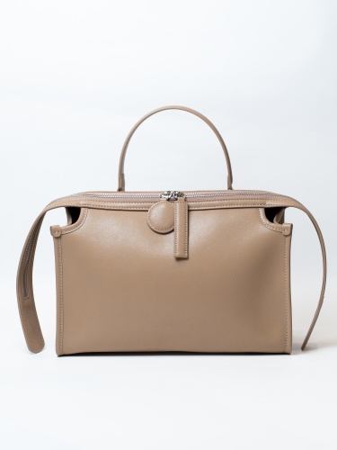 Сумка женская, арт 89-8761, натуральная кожа, цвет беж.