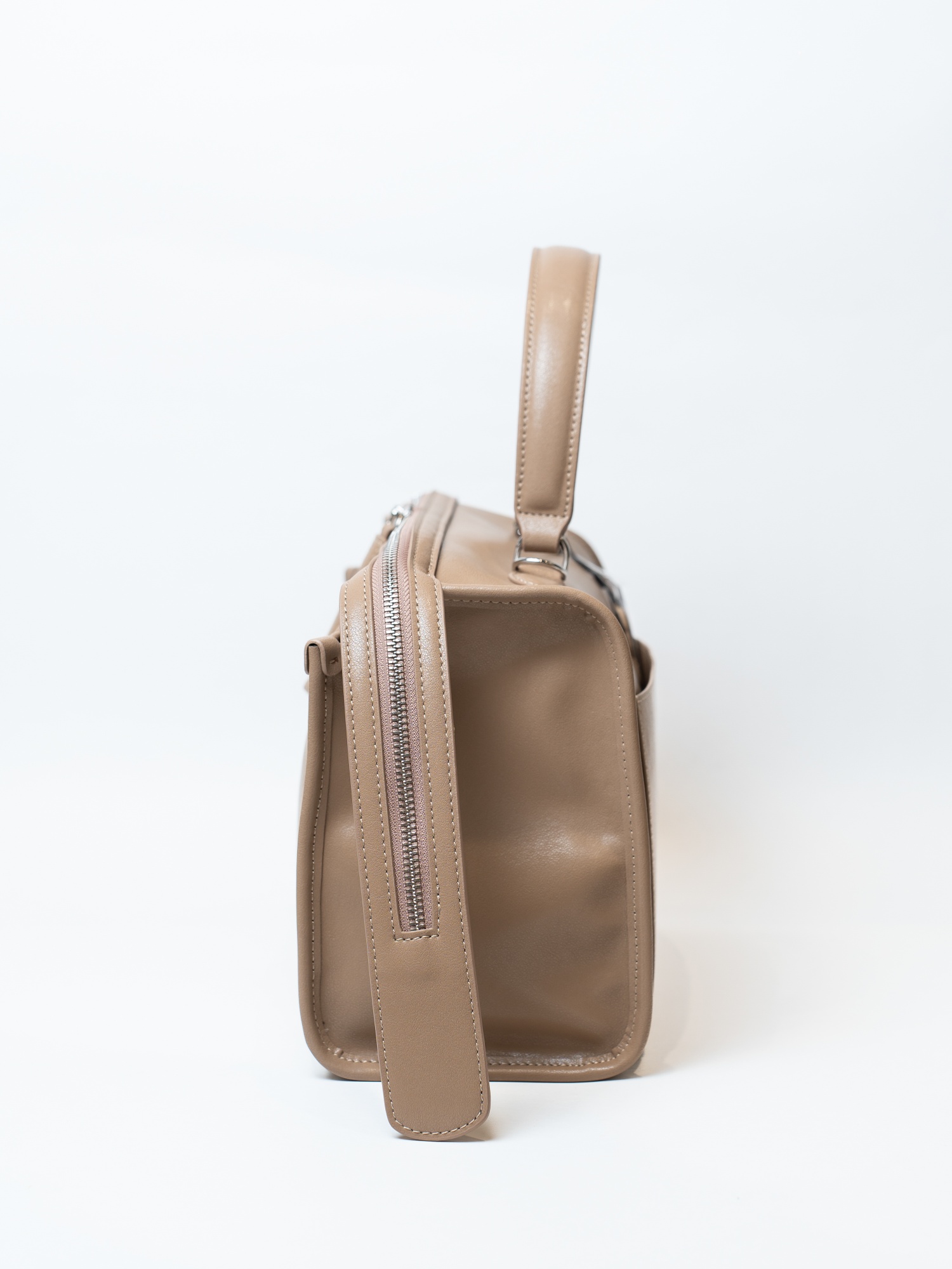 Сумка женская, арт 89-8761, натуральная кожа, цвет беж.