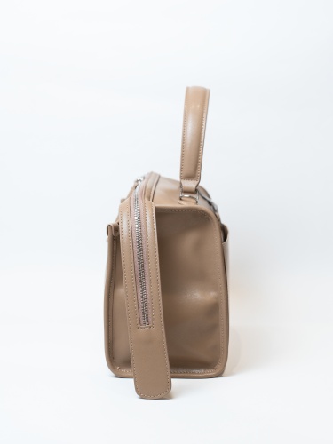 Сумка женская, арт 89-8761, натуральная кожа, цвет беж.