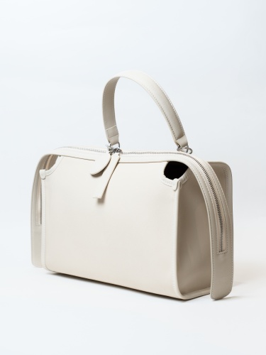 Сумка женская, арт 89-8761, натуральная кожа, цвет молоч.