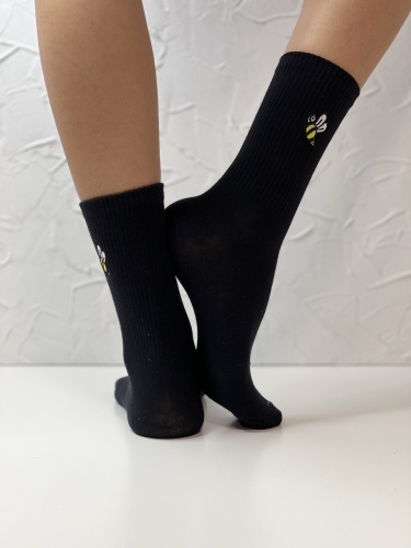 Носки женские, арт 220, текстиль, цвет черный