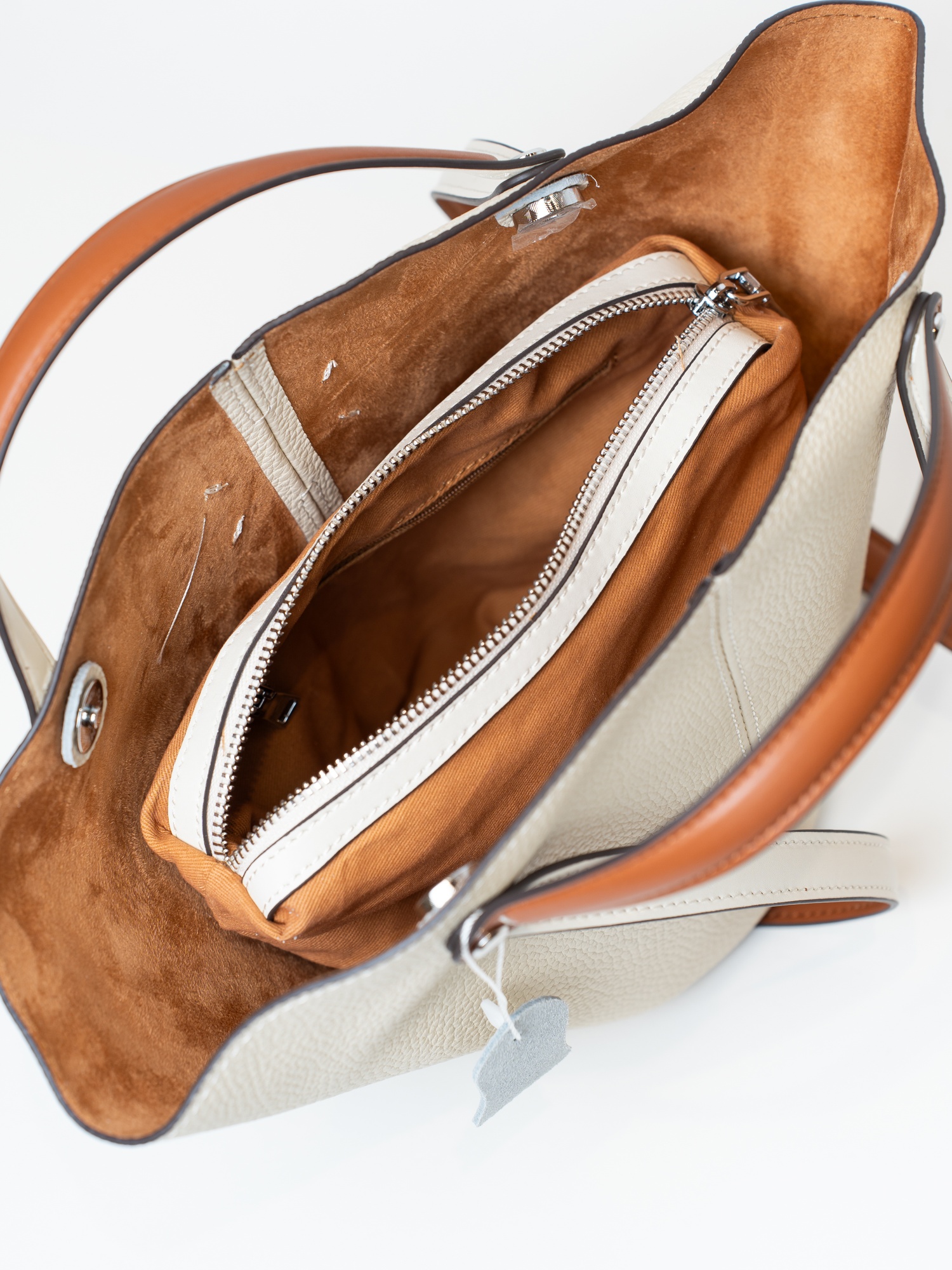 Сумка женская, арт 3837, натуральная кожа, цвет беж.