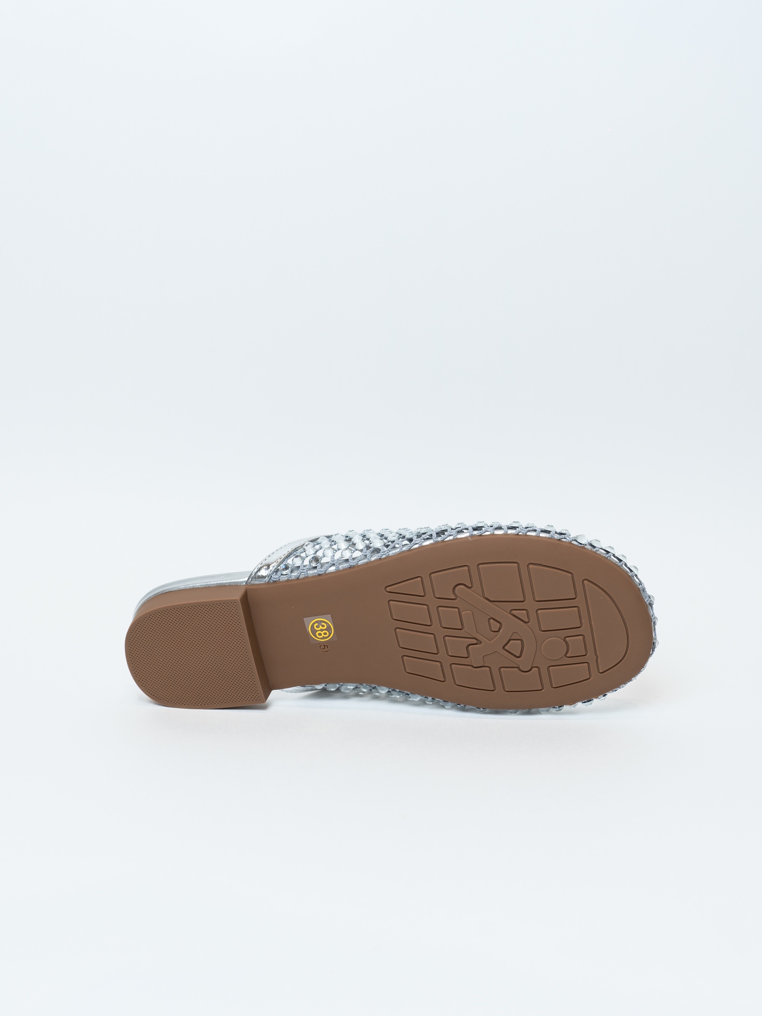 Сабо женские, арт K531-6-1, текстиль, цвет сереб.