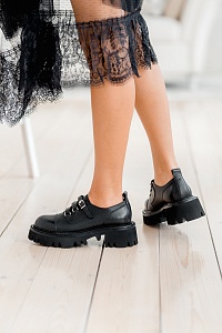 Туфли женские, арт 8102-2-N1, натуральная  кожа, цвет черн.