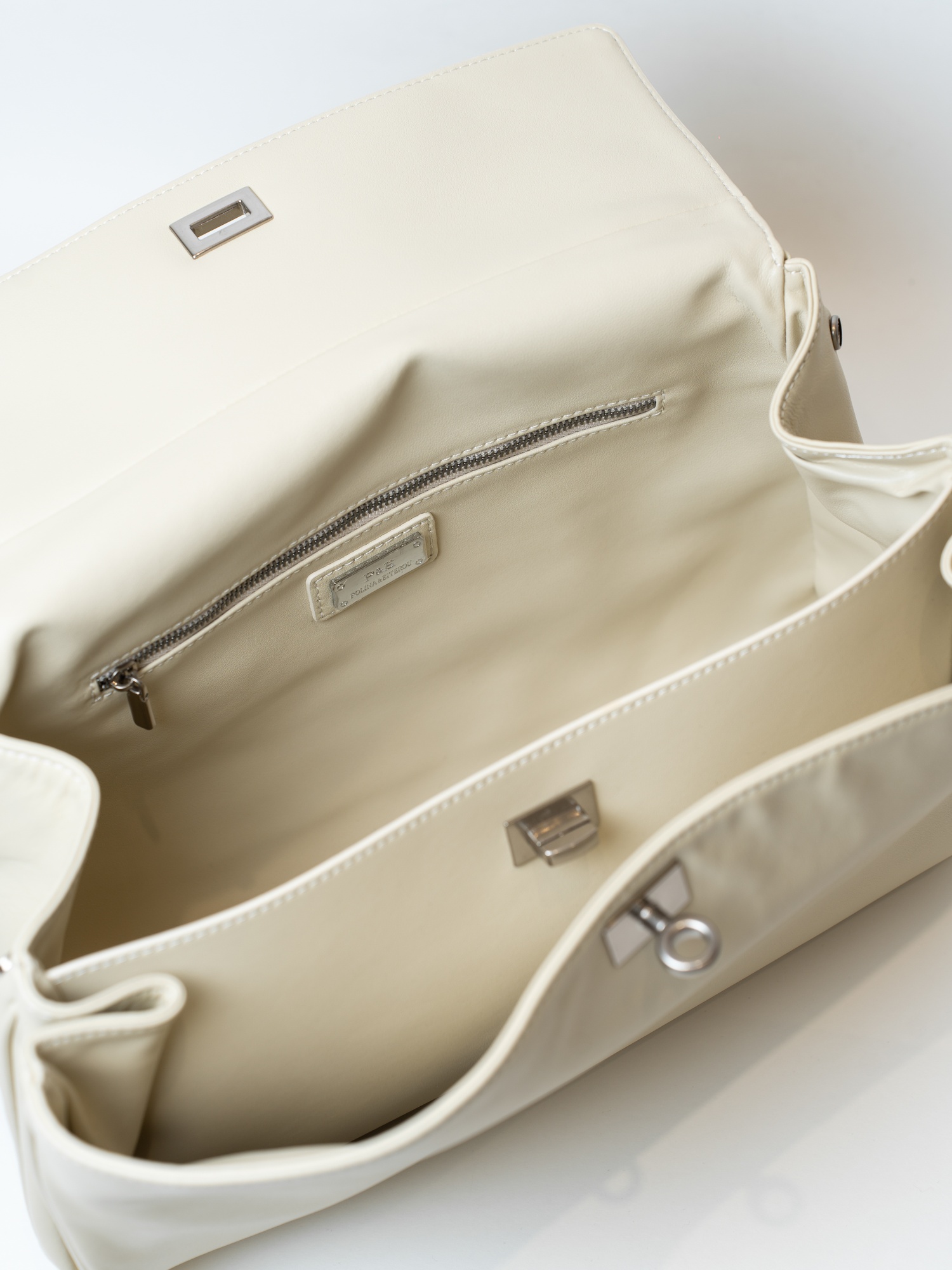 Сумка женская, арт 1287, натуральная кожа, цвет молоч.