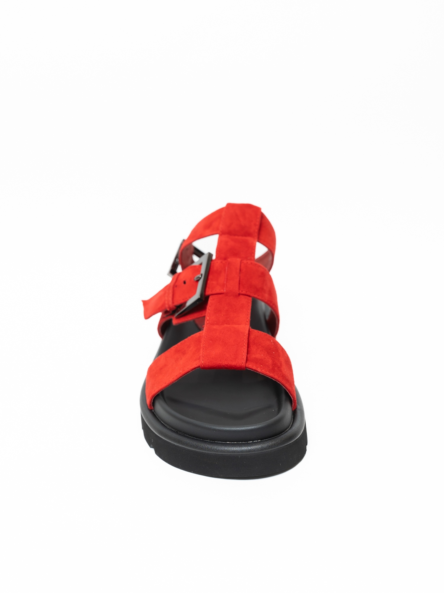 Босоножки женские, арт QS569-F225-10, натуральная замша, цвет красн.