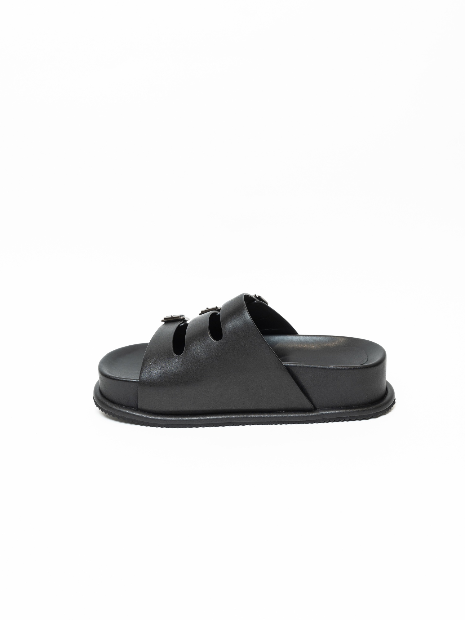 Сабо женские, арт ZX2409-2-1, натуральная кожа, цвет черн.