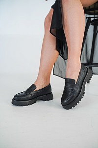 Туфли женские, арт K-S-21006-5-15, натуральная кожа, цвет черн.