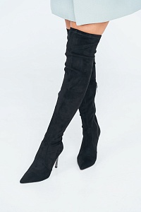 Сапоги женские, арт R-H1906T-K4144, текстиль, цвет черн.