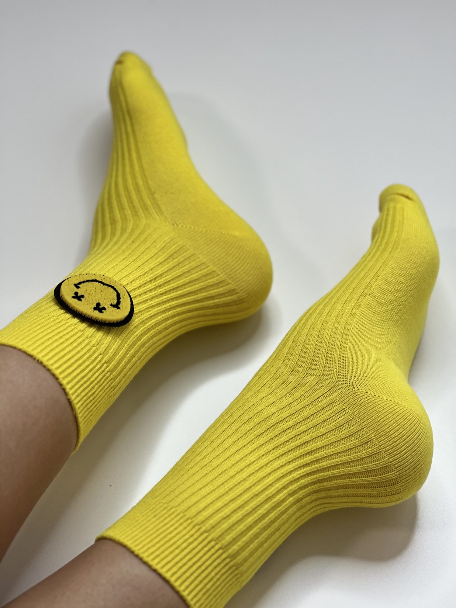 Носки женские, арт 210, текстиль, цвет желтый