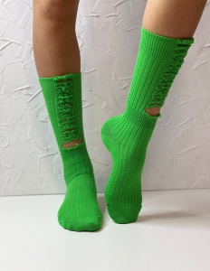 Носки женские, арт 101, текстиль, цвет зеленый