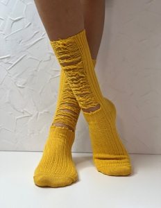Носки женские, арт 150, текстиль, цвет желтый