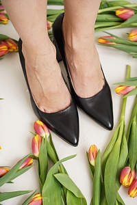 Туфли женские, арт K-P-L527-B3652-4, натуральная кожа, цвет черн.