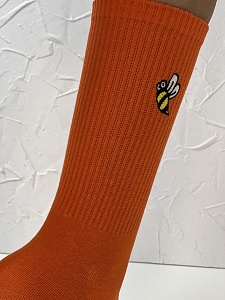 Носки женские, арт 220, текстиль, цвет оранжевый