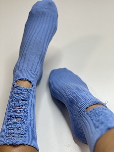 Носки женские, арт 101, текстиль, цвет голубой